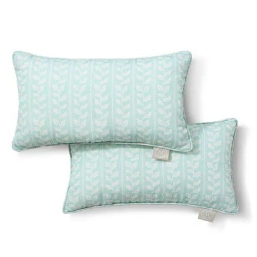 Martha Stewart Vineyard Vines Lumbar Outdoor Decorative 11 x 18 Pillow Set of 2